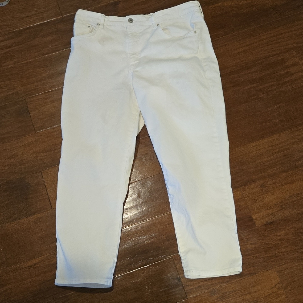 Ella Moss White High Waist Straight Crop Jeans Size 12